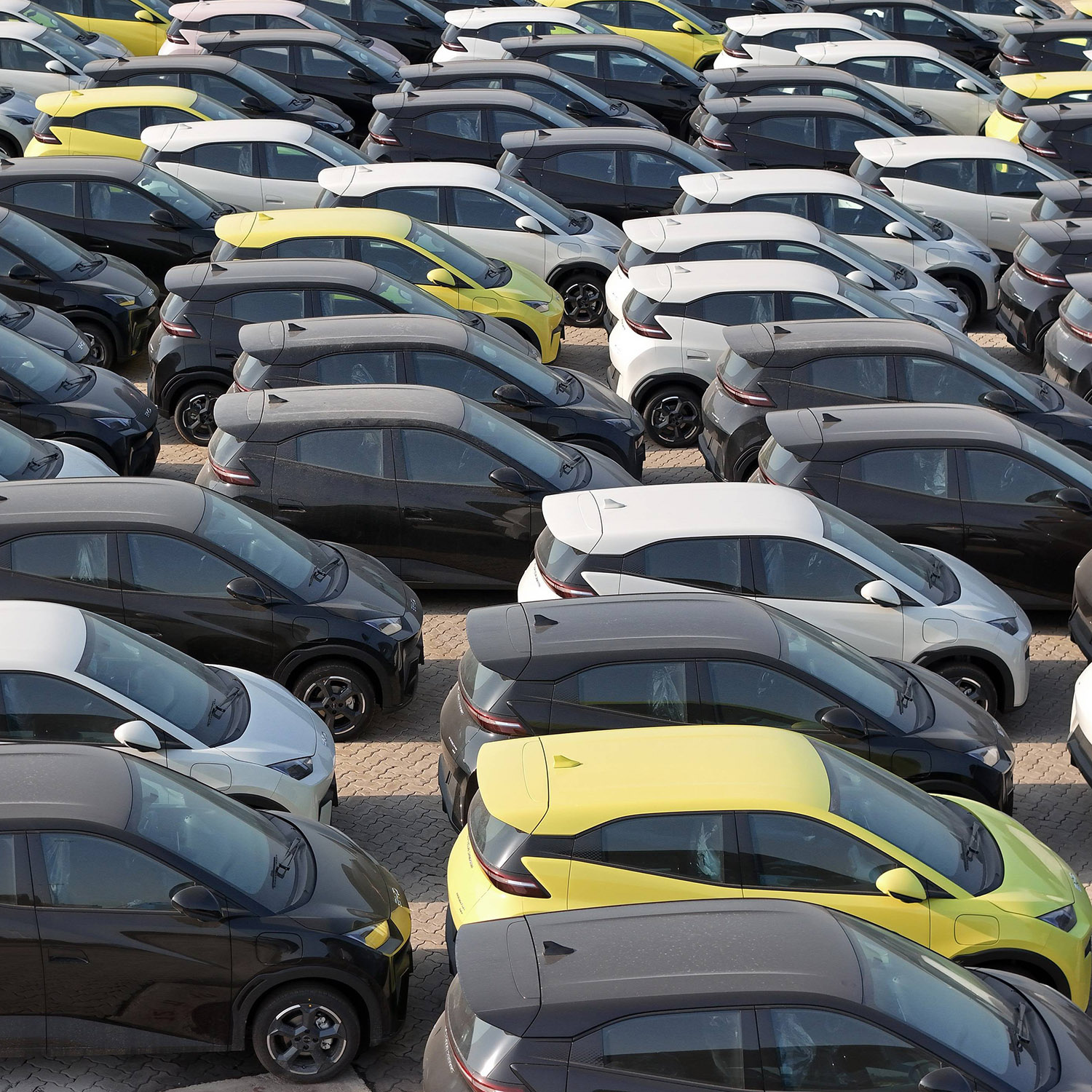 BYD New Energy Vehicles Export A large number of BYD electric cars are waiting to be shipped for export at the Penglai Port area of Yantai Port in Yantai, China, on April 18, 2024. Yantai China PUBLICATIONxNOTxINxFRA Copyright: xCFOTOx originalFilename: cfoto-bydnewen240419_nphwC.jpg