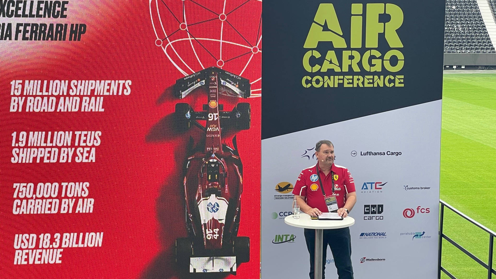 Rolf Lucht (CEVA Logistics) auf der Bühne der Air Cargo Conference