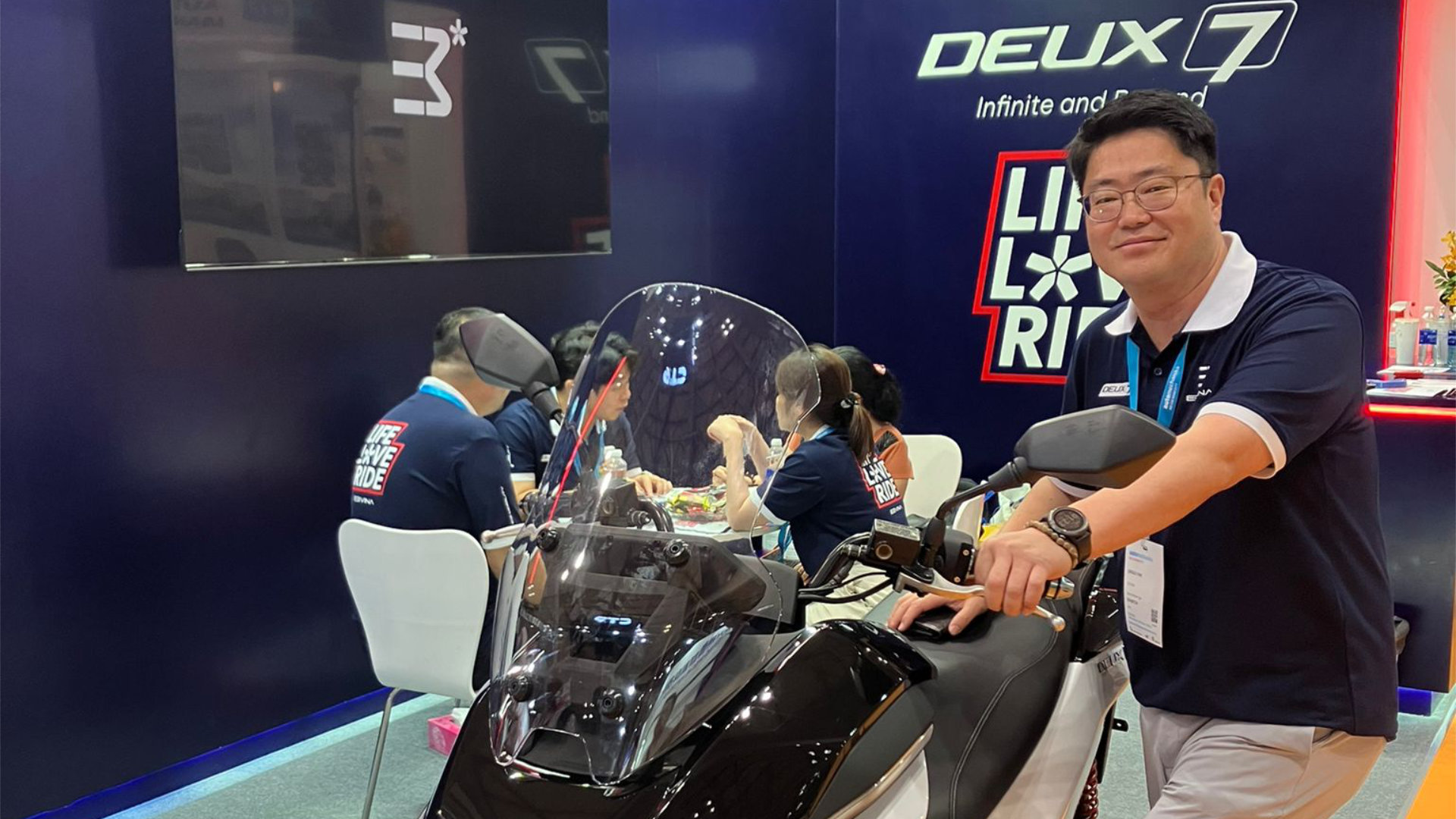 John Paik with motorbike