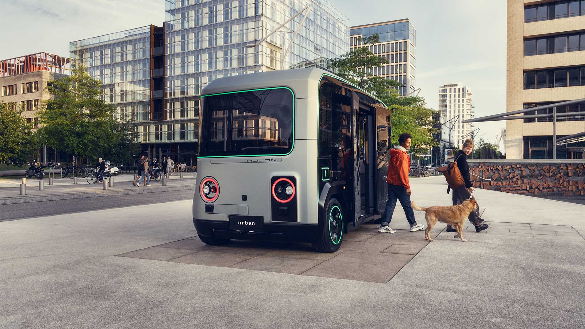 Futuristic autonomous Holon shuttle in urban area – new mobility solution for cities