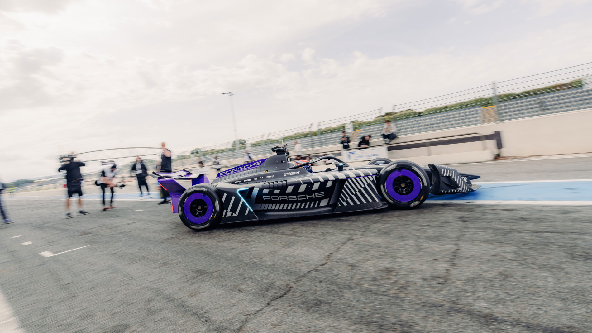 Porsche Formula E race car during dynamic testing